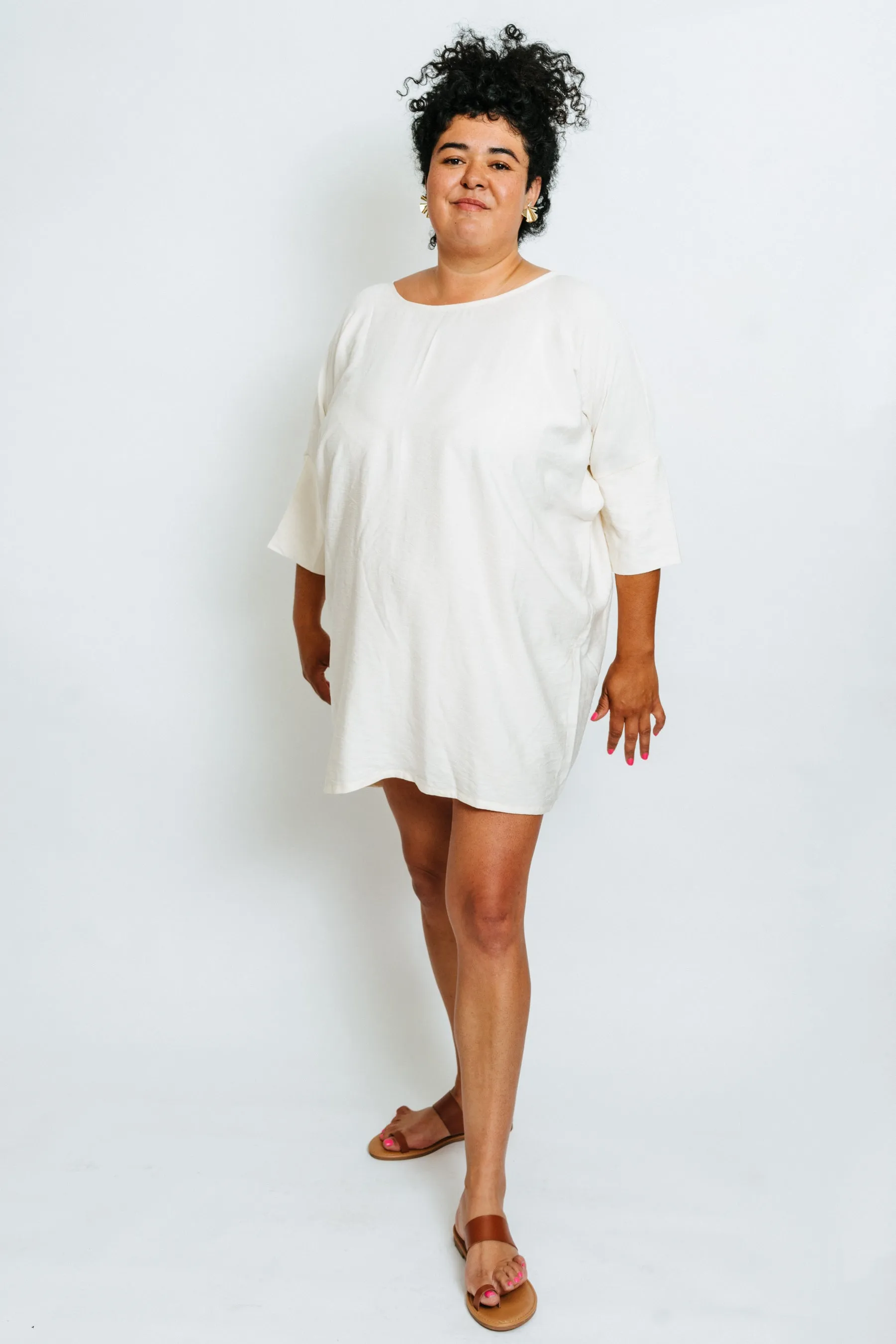Cream Woven Batwing Dress sold by Altar PDX product image thumbnail 3