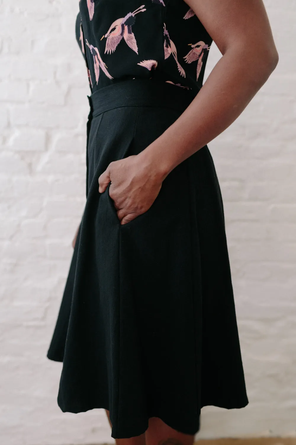 Bae Skirt in Black Linen sold by Altar PDX product image thumbnail 4