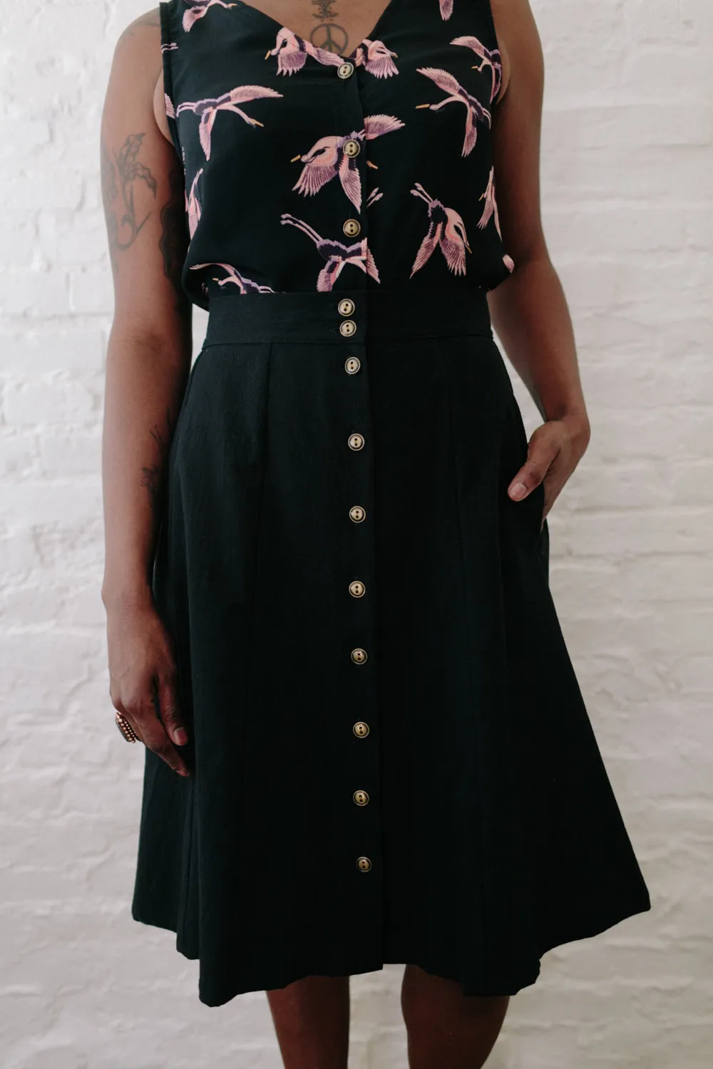 Bae Skirt in Black Linen sold by Altar PDX product image thumbnail 3