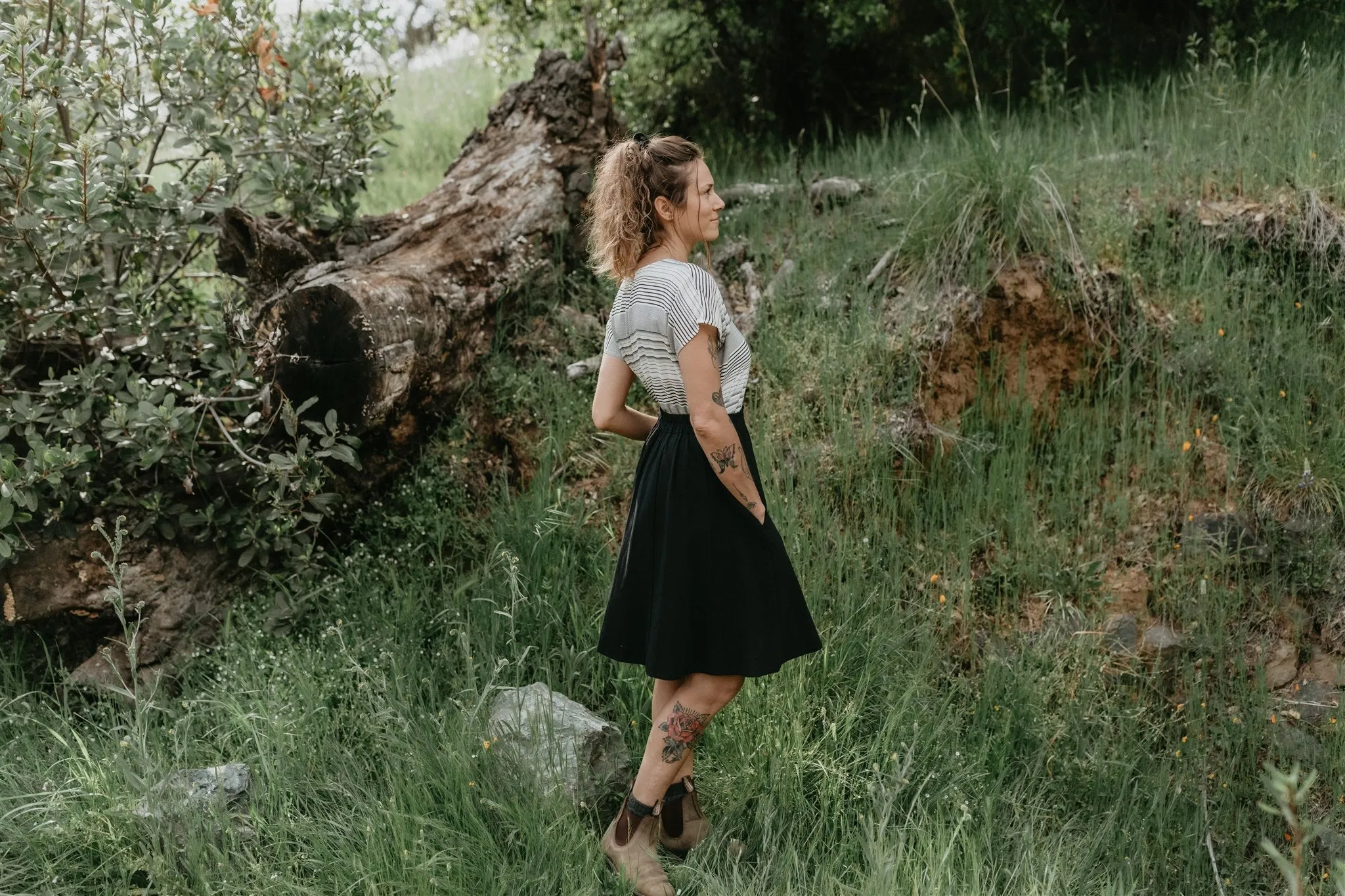 Bae Skirt in Black Linen sold by Altar PDX product image thumbnail 2