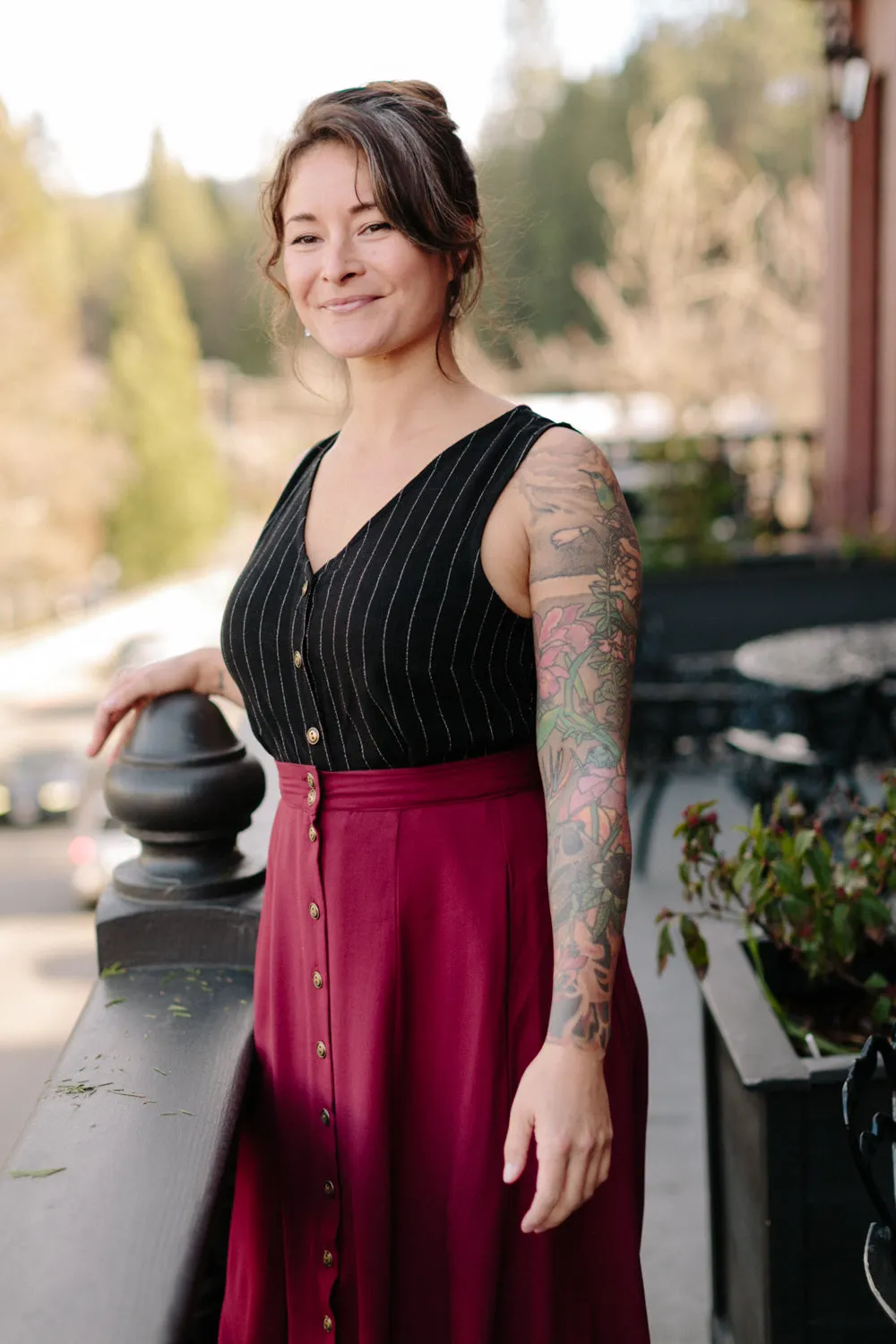 Aviva Top in Black Pinstripe sold by Altar PDX product image thumbnail 3