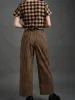 Emmy Drawstring Pant Black and Tan Small Gingham sold by Altar PDX