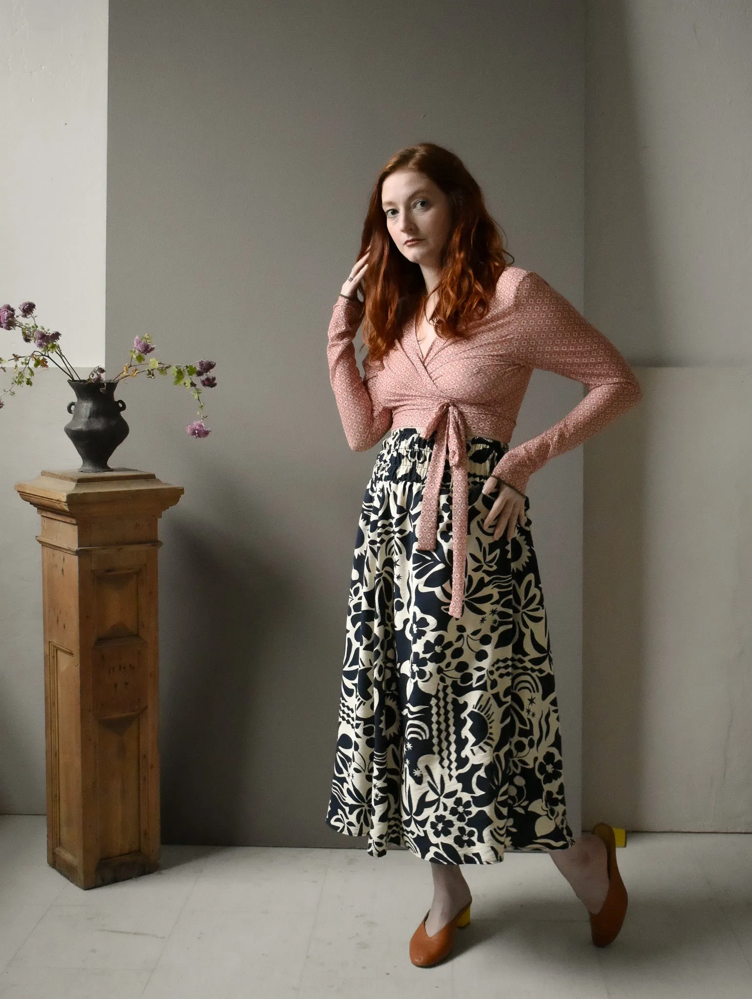 Rowan Wrap Knit Top in Deco sold by Altar PDX product image thumbnail 4