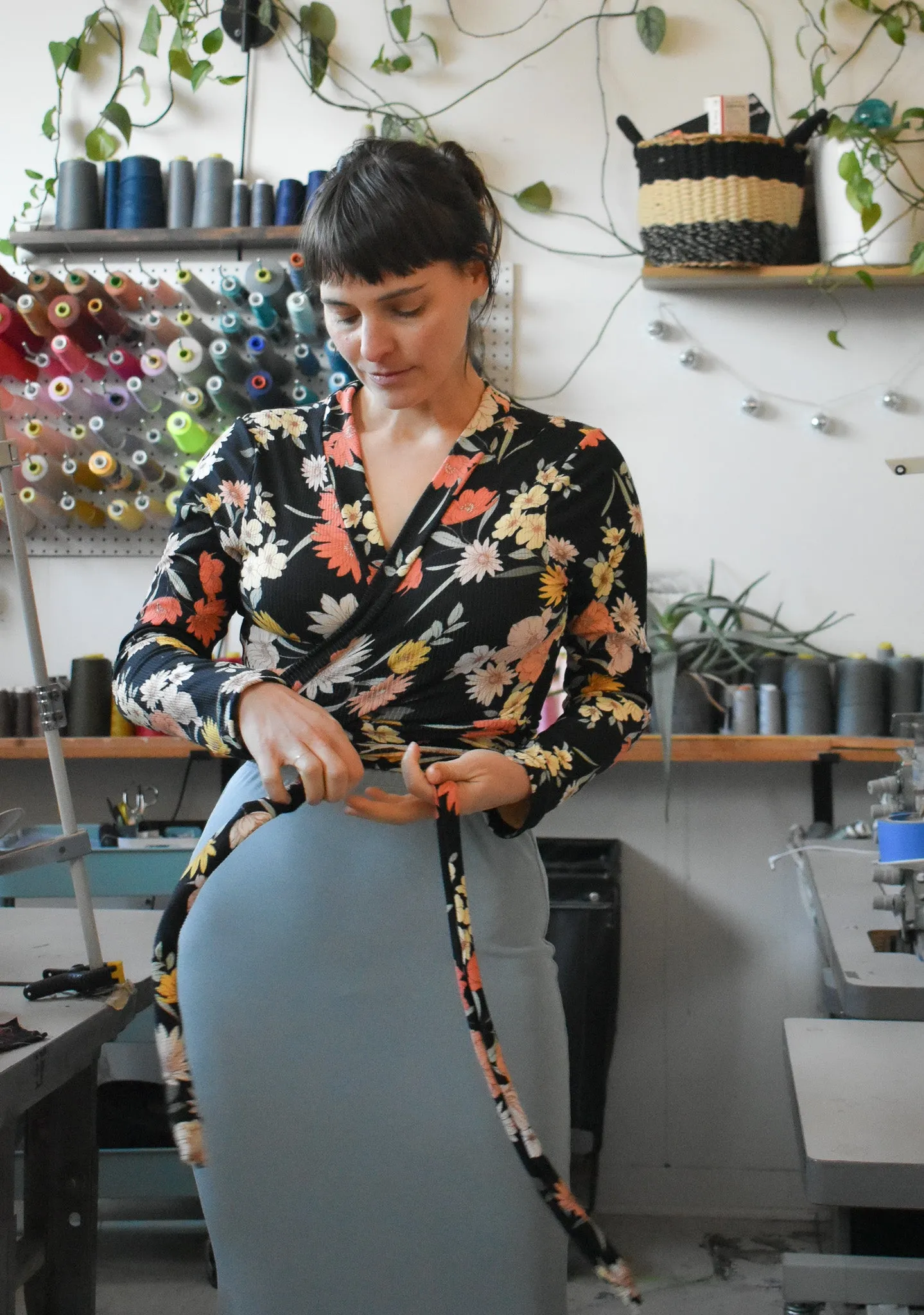 Rowan Wrap Knit Top in Primrose and Zinnia sold by Altar PDX product image thumbnail 2