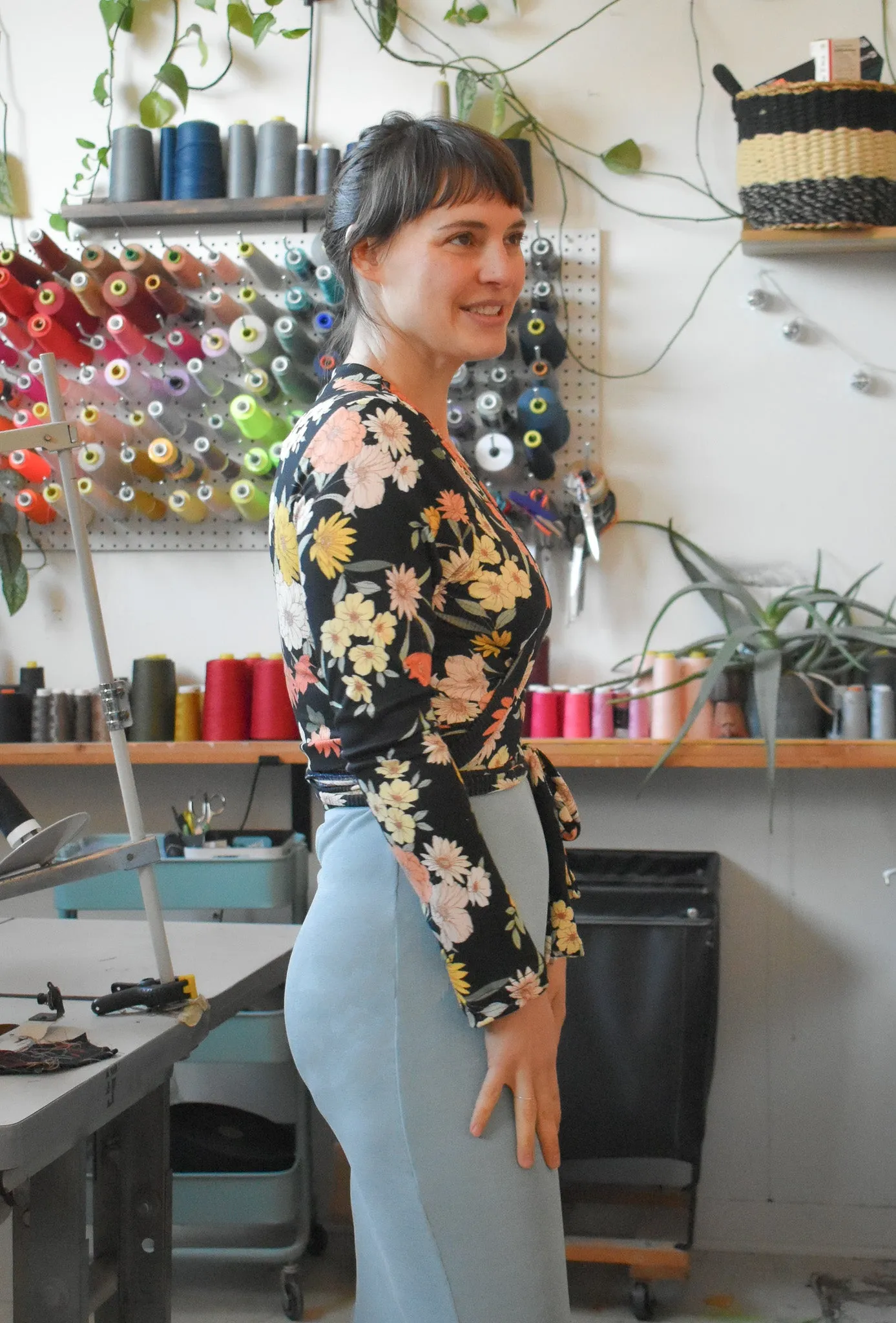 Rowan Wrap Knit Top in Primrose and Zinnia sold by Altar PDX product image thumbnail 5