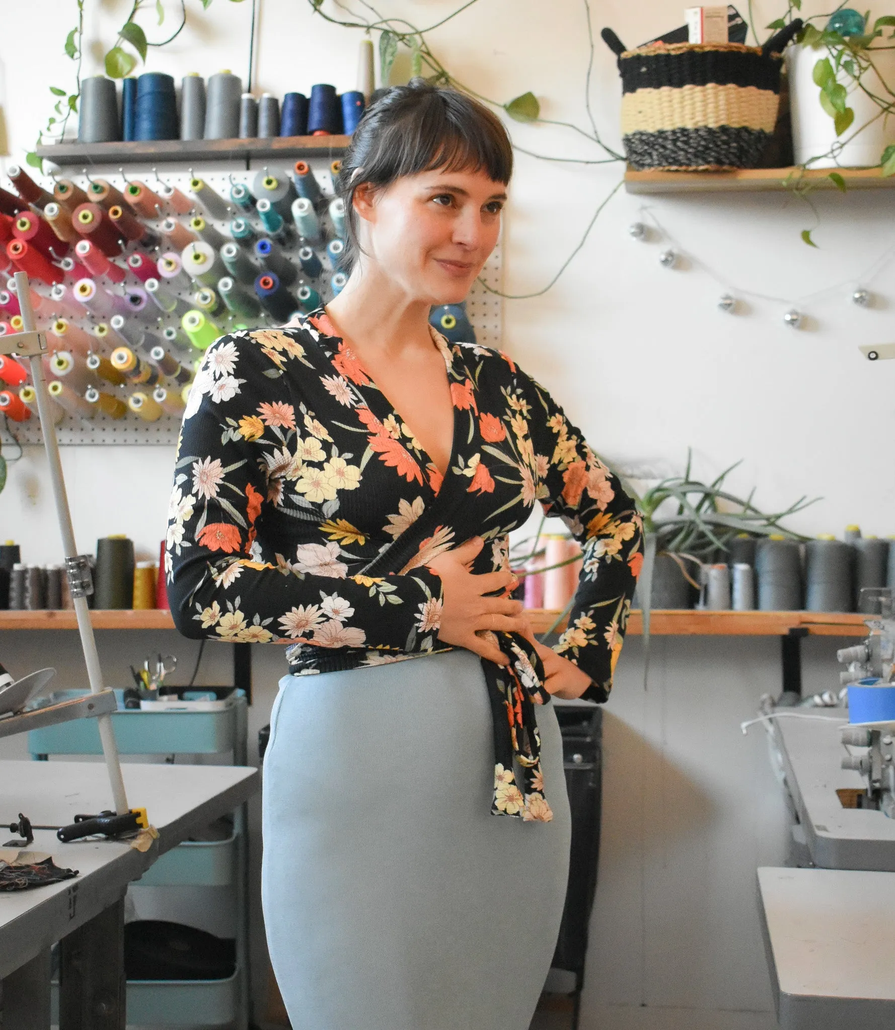 Rowan Wrap Knit Top in Primrose and Zinnia sold by Altar PDX product image thumbnail 4