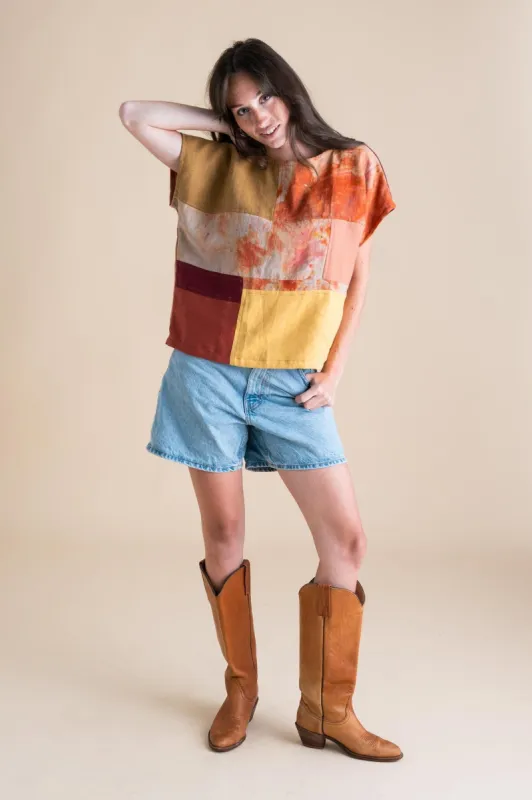 Painter Top S in Patchwork #1 sold by Altar PDX