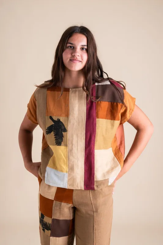 Painter Top M in Patchwork #1 sold by Altar PDX