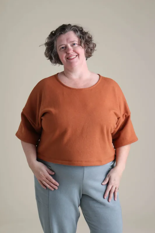 Chloe Tee in Rust sold by Altar PDX