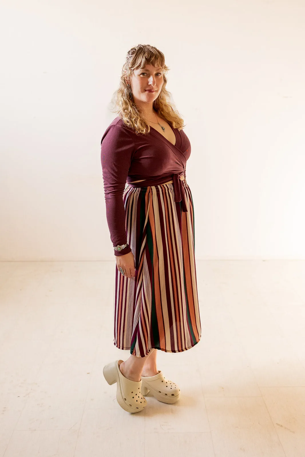 Eva Midi Skirt in 70s Stripe sold by Altar PDX product image thumbnail 2
