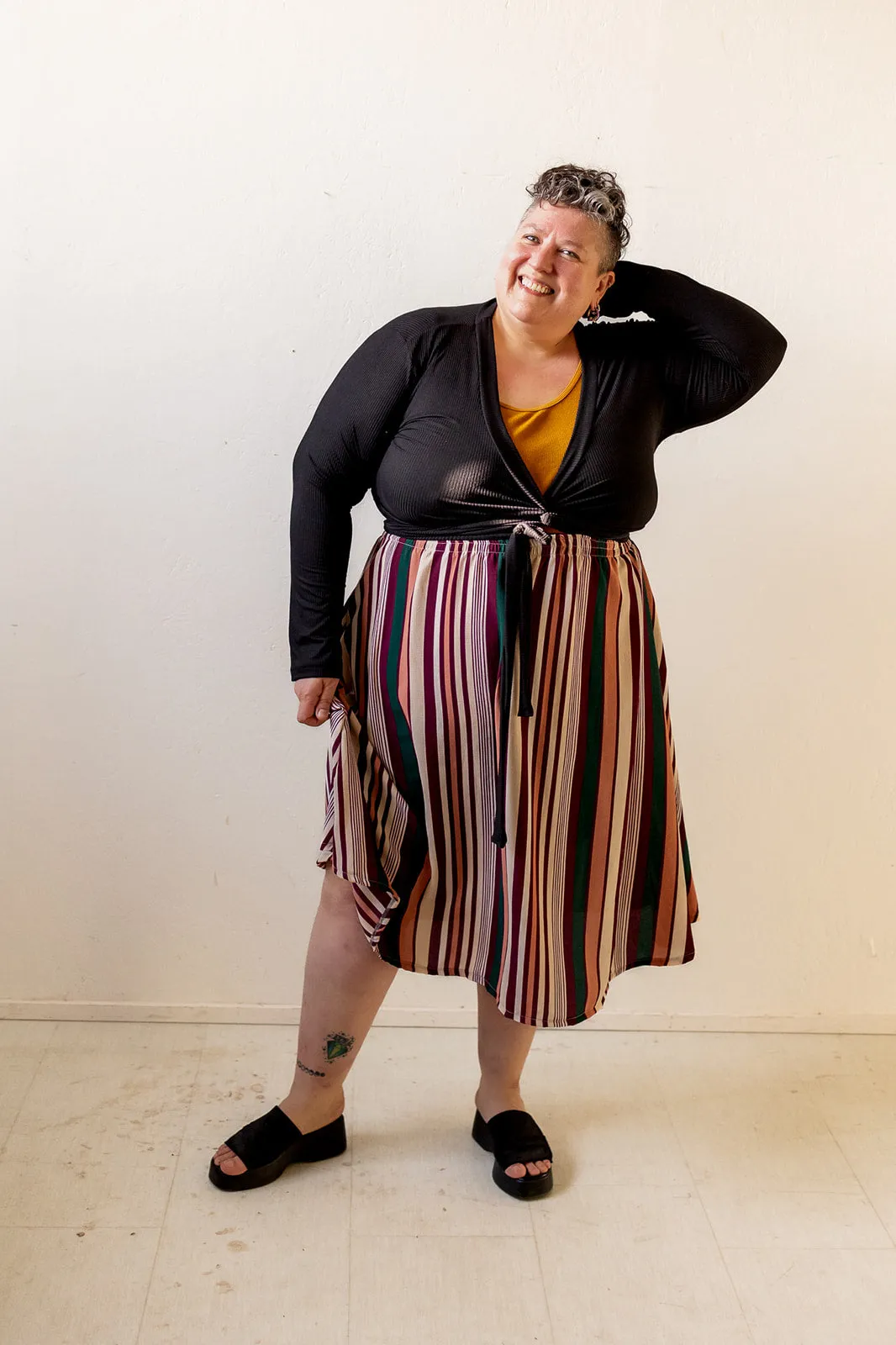 Eva Midi Skirt in 70s Stripe sold by Altar PDX product image thumbnail 5