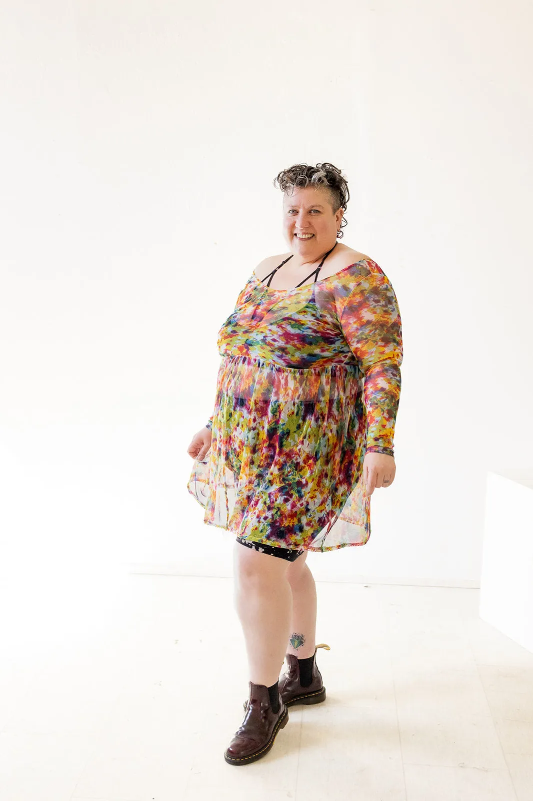 Megumi Mini Dress in Floral Watercolor sold by Altar PDX product image thumbnail 2