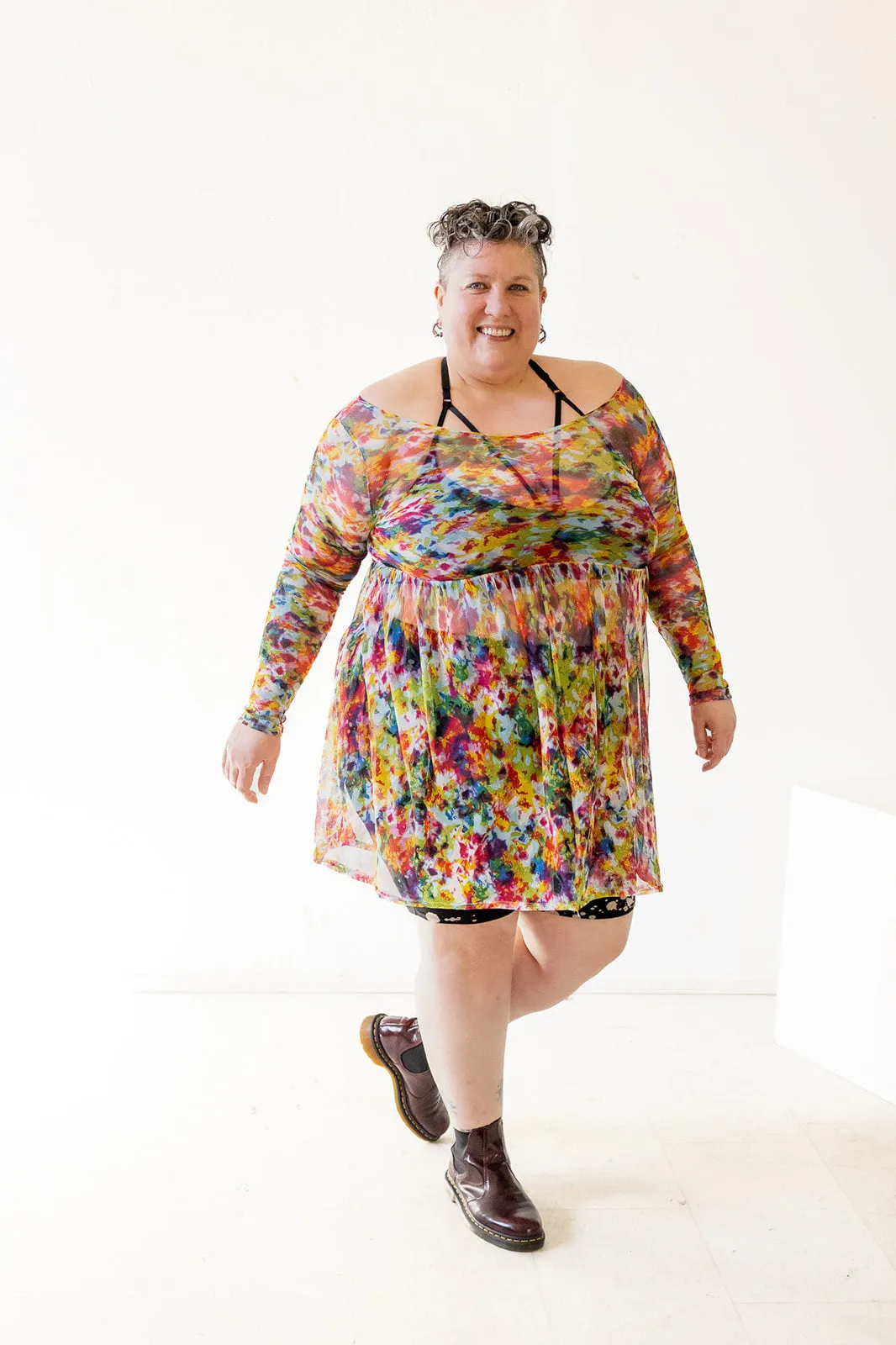 Megumi Mini Dress in Floral Watercolor sold by Altar PDX product image thumbnail 4