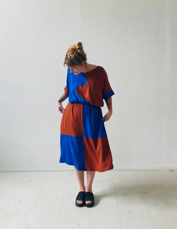 Eva Midi Skirt in Kristina Grid sold by Altar PDX