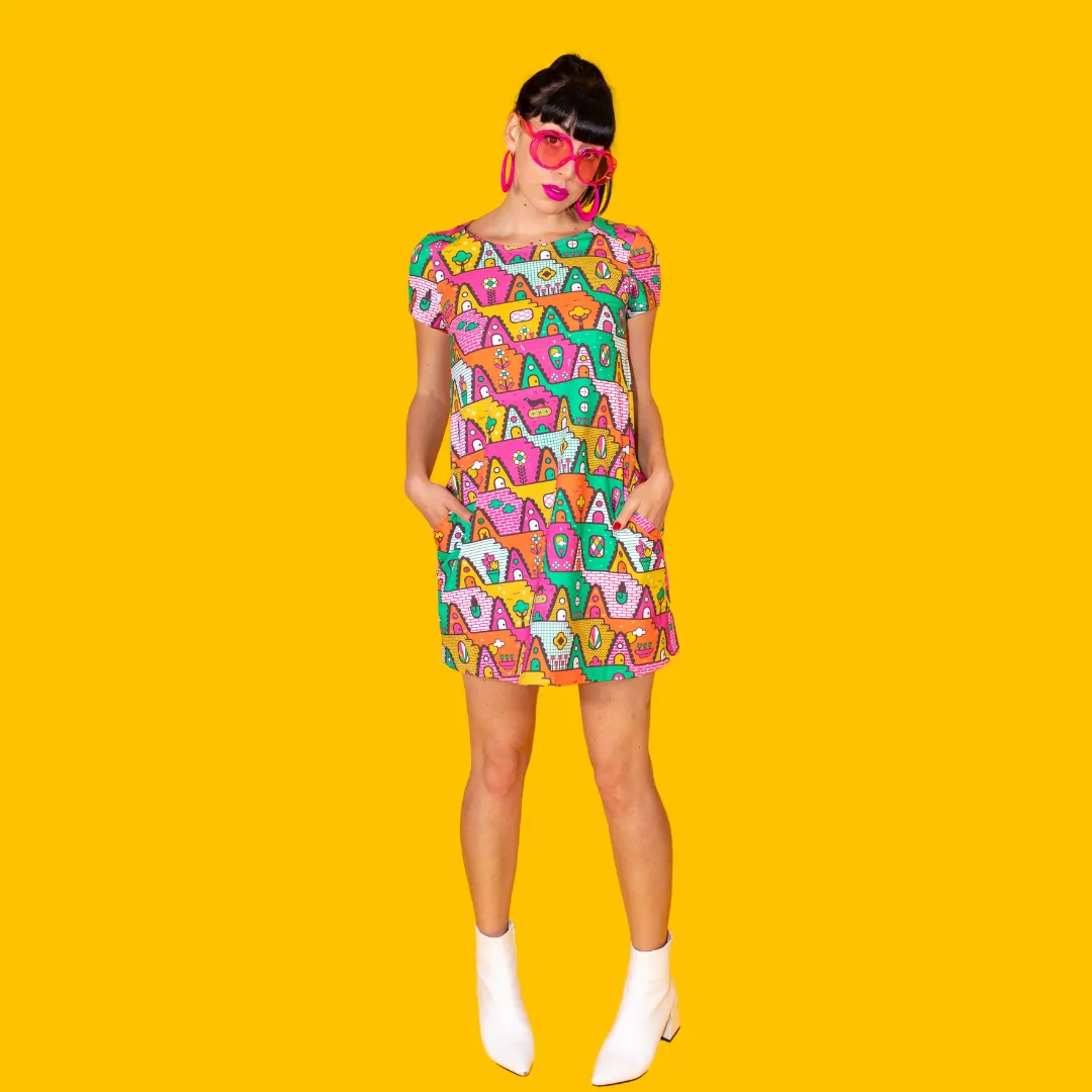 8-Bit A-Frames Tunic in Bright Day sold by Altar PDX product image thumbnail 5