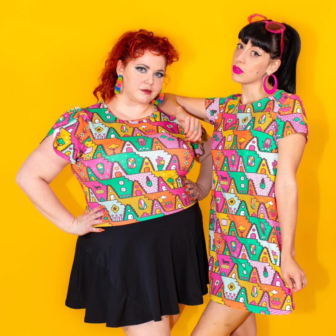 8-Bit A-Frames Tunic in Bright Day sold by Altar PDX product image thumbnail 2