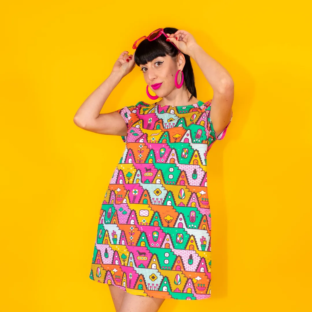 8-Bit A-Frames Tunic in Bright Day sold by Altar PDX product image thumbnail 4