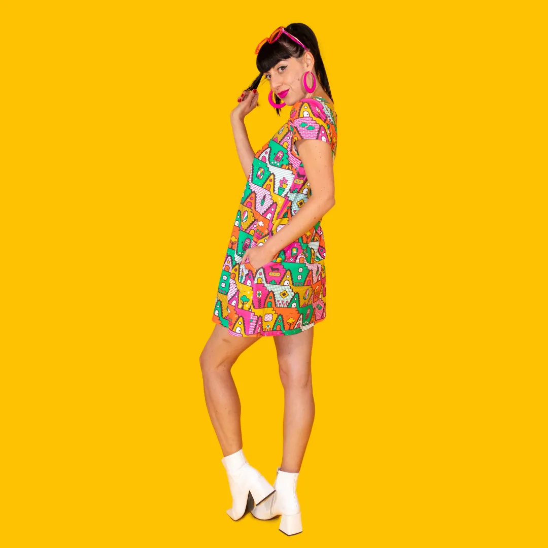 8-Bit A-Frames Tunic in Bright Day sold by Altar PDX product image thumbnail 3