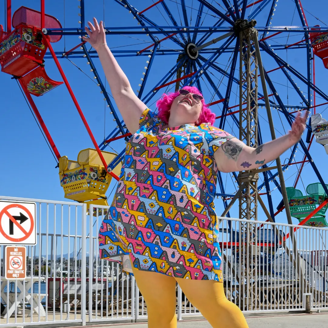 8-Bit A-Frames Tunic in Pretty Pastel sold by Altar PDX product image thumbnail 4