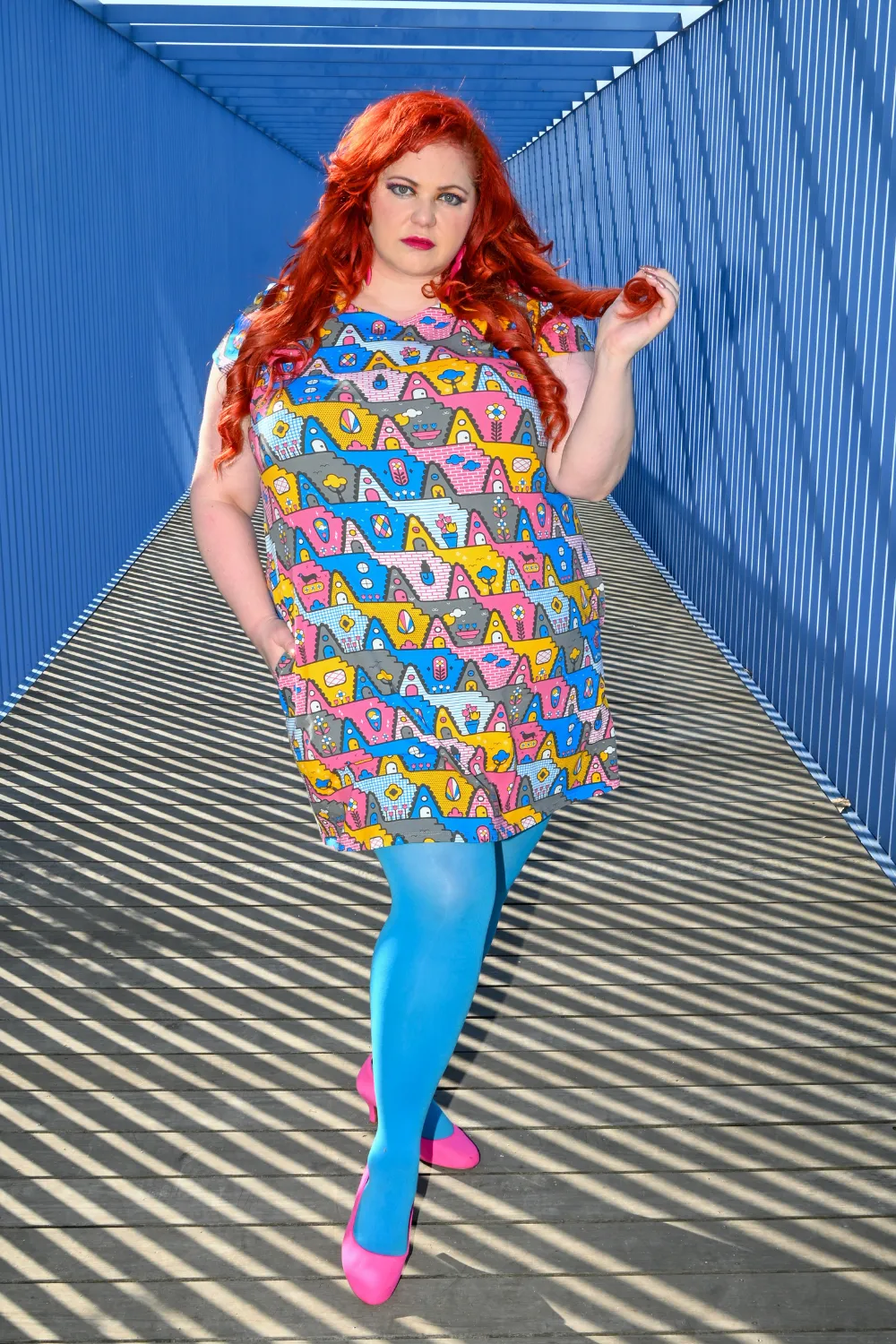 8-Bit A-Frames Tunic in Pretty Pastel sold by Altar PDX