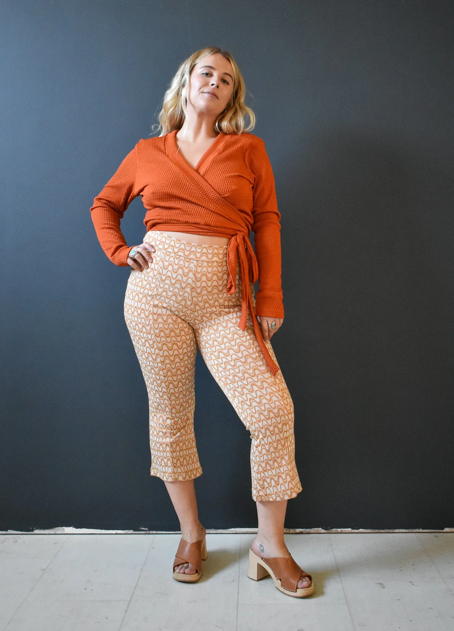 Rowan Wrap Knit Top in Brick sold by Altar PDX product image thumbnail 3