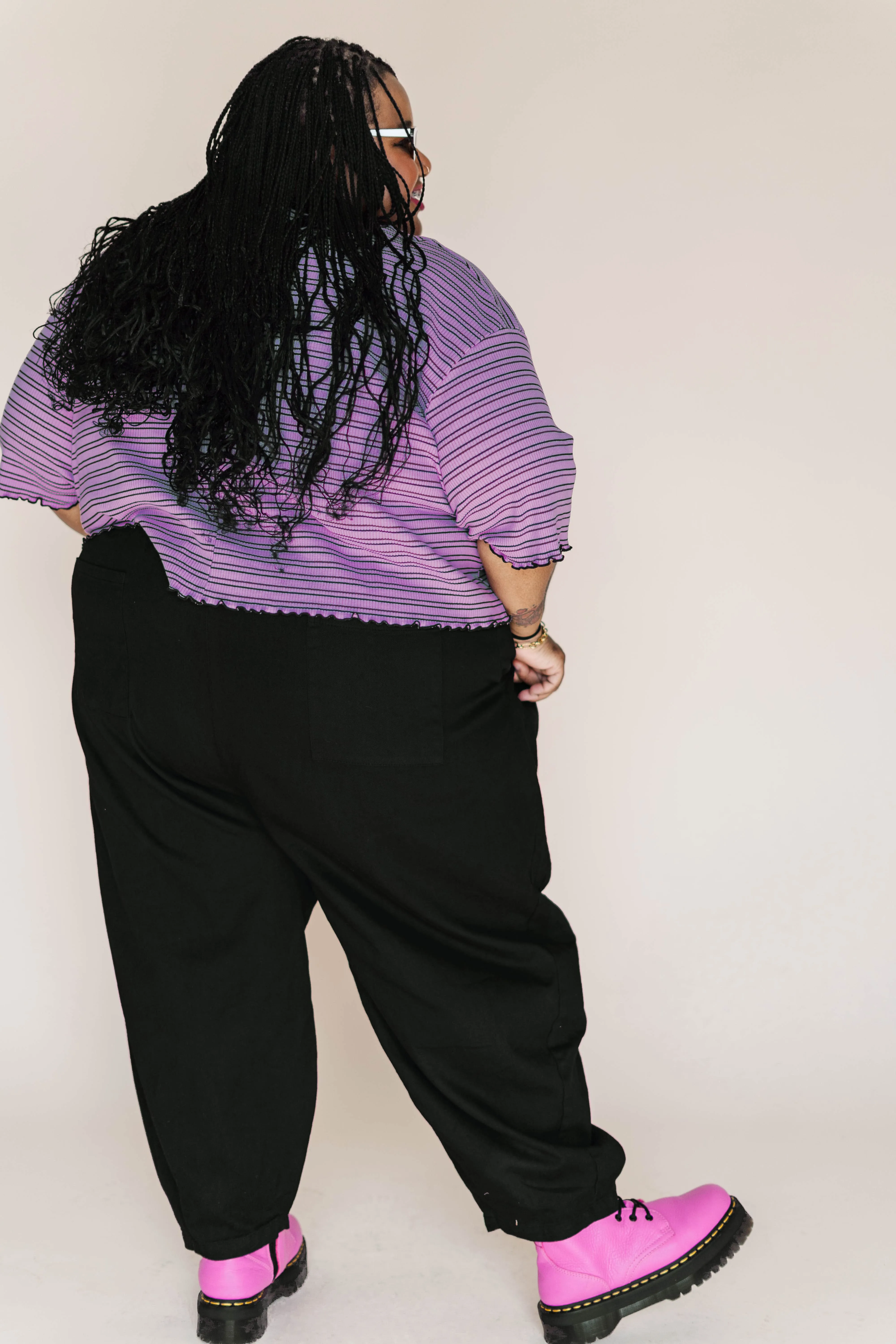 Black Twill Barrel Pant sold by Altar PDX product image thumbnail 4