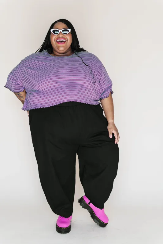 Black Twill Barrel Pant made by Nettle Studios