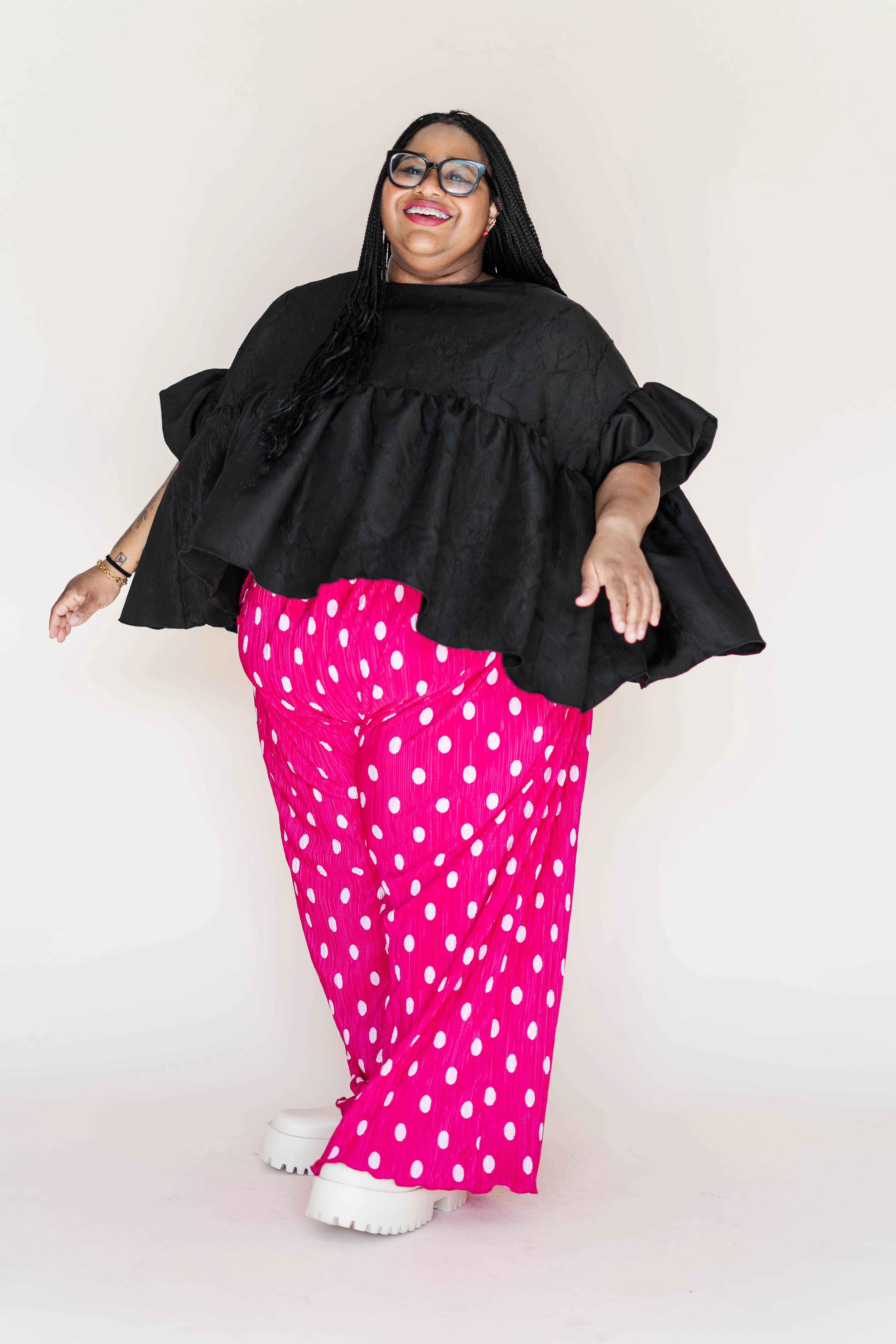 Black Crinkle Mushroom Top sold by Altar PDX