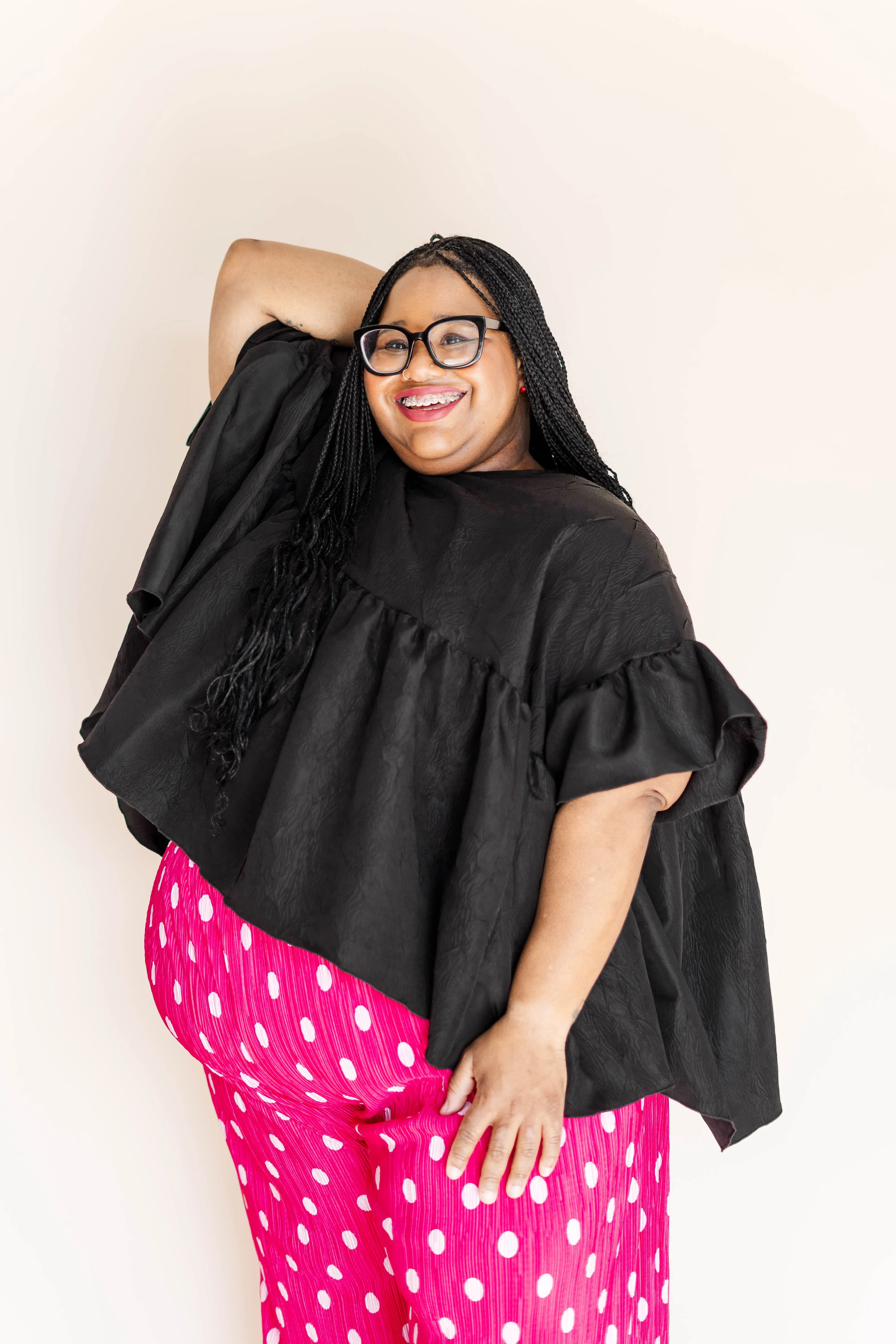 Black Crinkle Mushroom Top sold by Altar PDX product image thumbnail 2