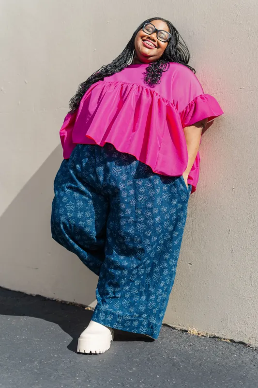 Electric Raspberry Mushroom Top made by Nettle Studios