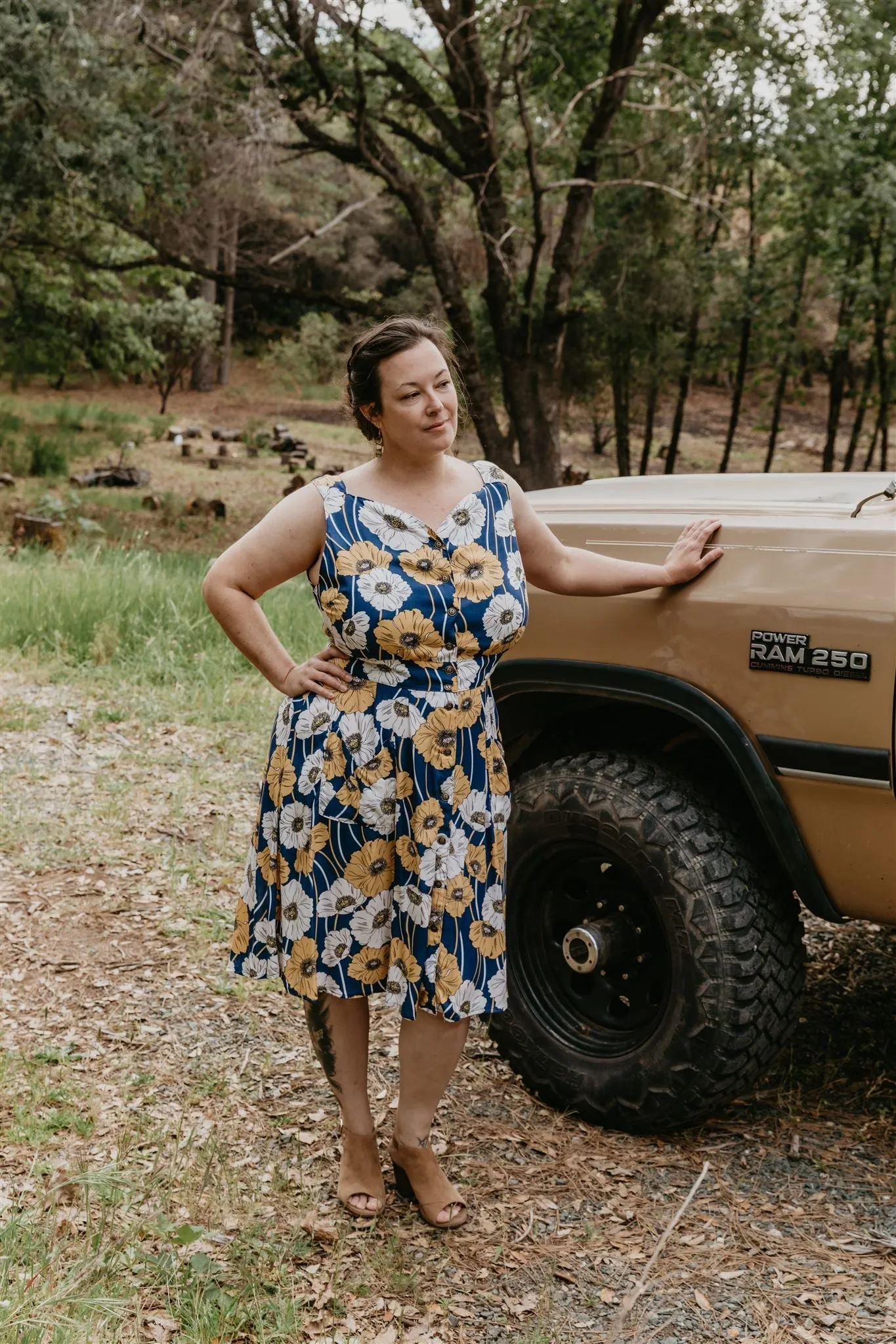 Sheet Dress in Blue Poppy Challis sold by Altar PDX product image thumbnail 3