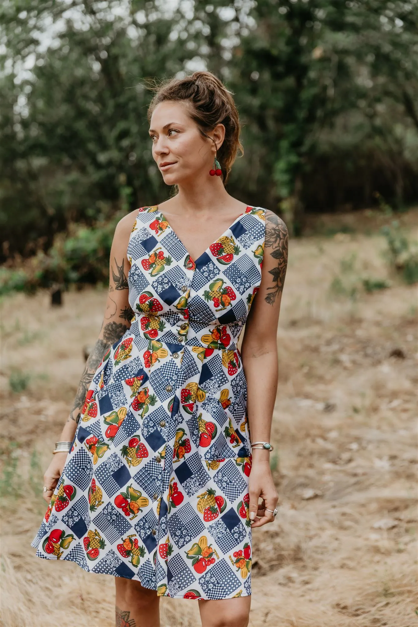 Sheet Dress in Sweet Fruits sold by Altar PDX