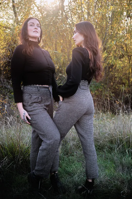 Perfect Pant in Black and Gray Checker made by Altar PDX