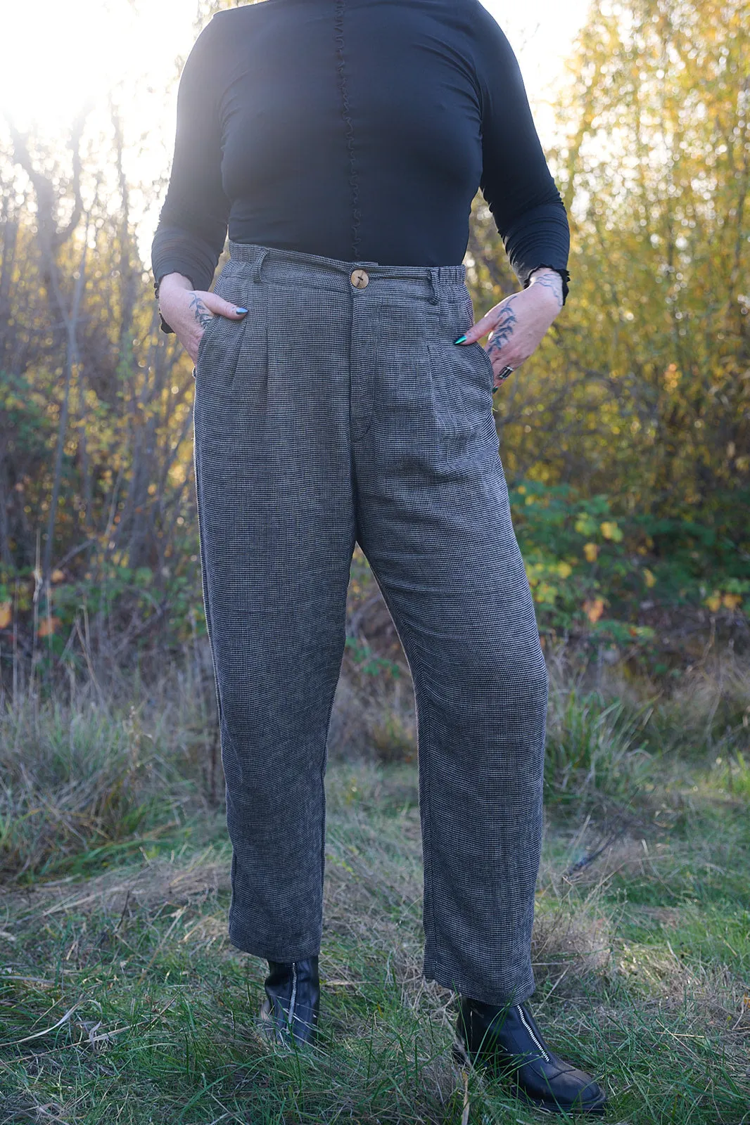 Perfect Pant in Black and Gray Checker sold by Altar PDX product image thumbnail 5