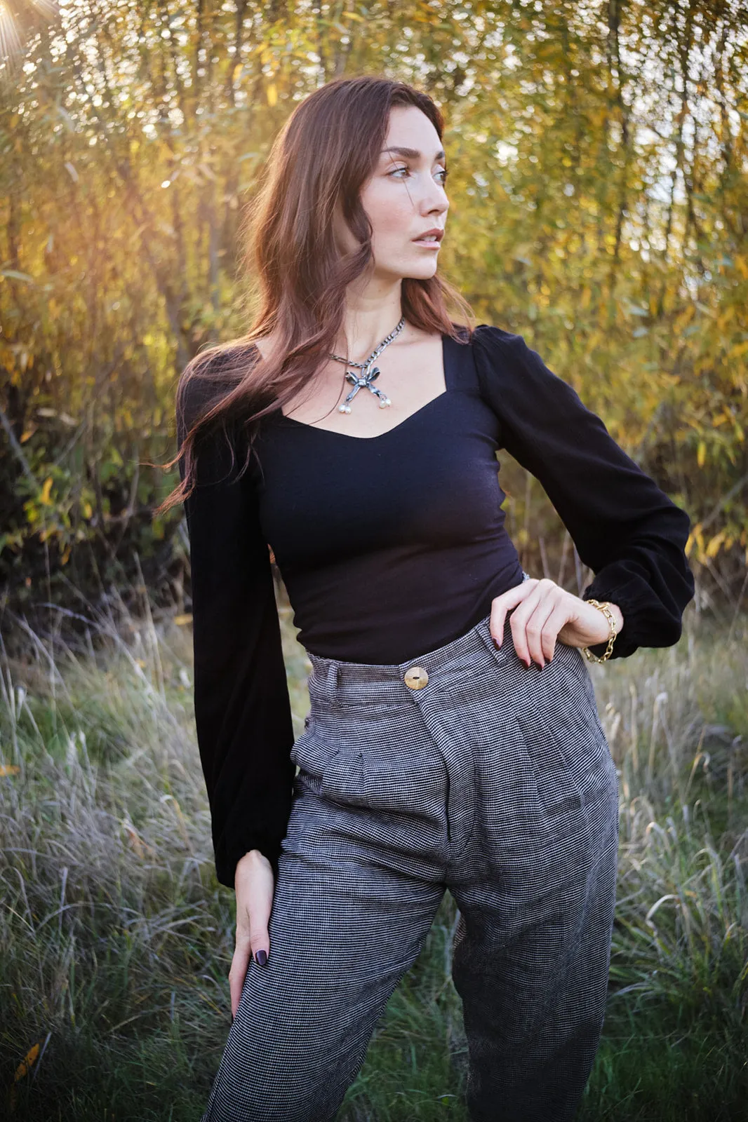 Perfect Pant in Black and Gray Checker sold by Altar PDX product image thumbnail 2