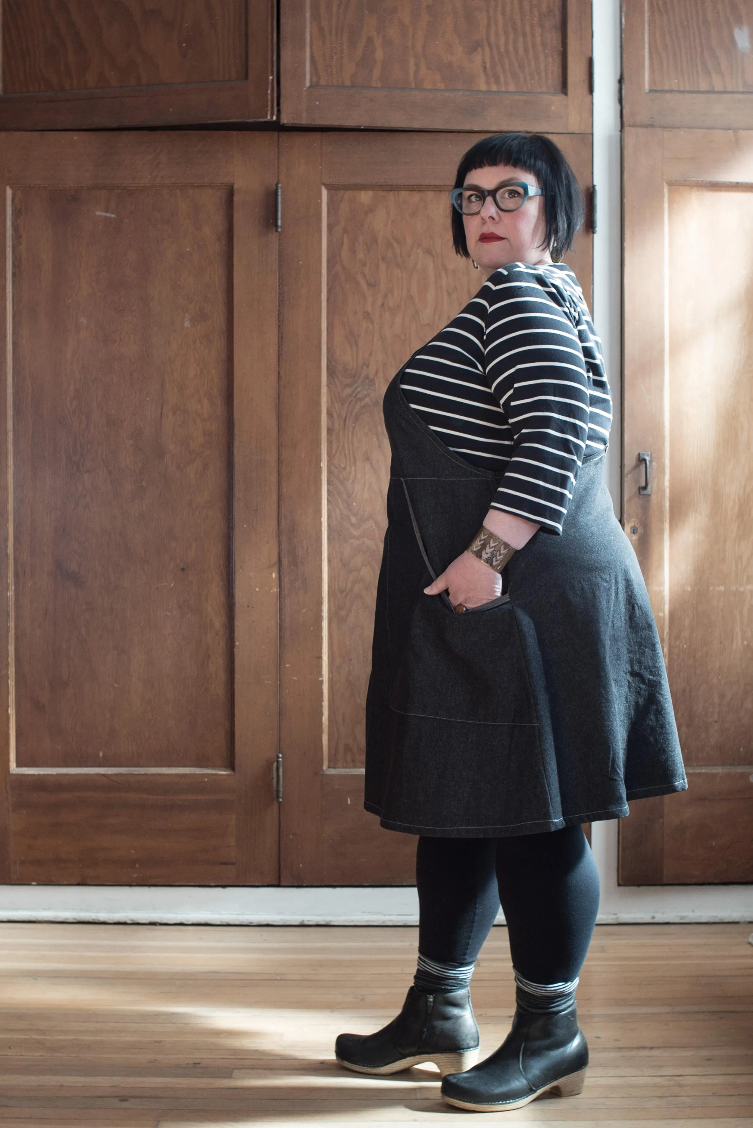 Black Denim Suspender Dress sold by Altar PDX product image thumbnail 4