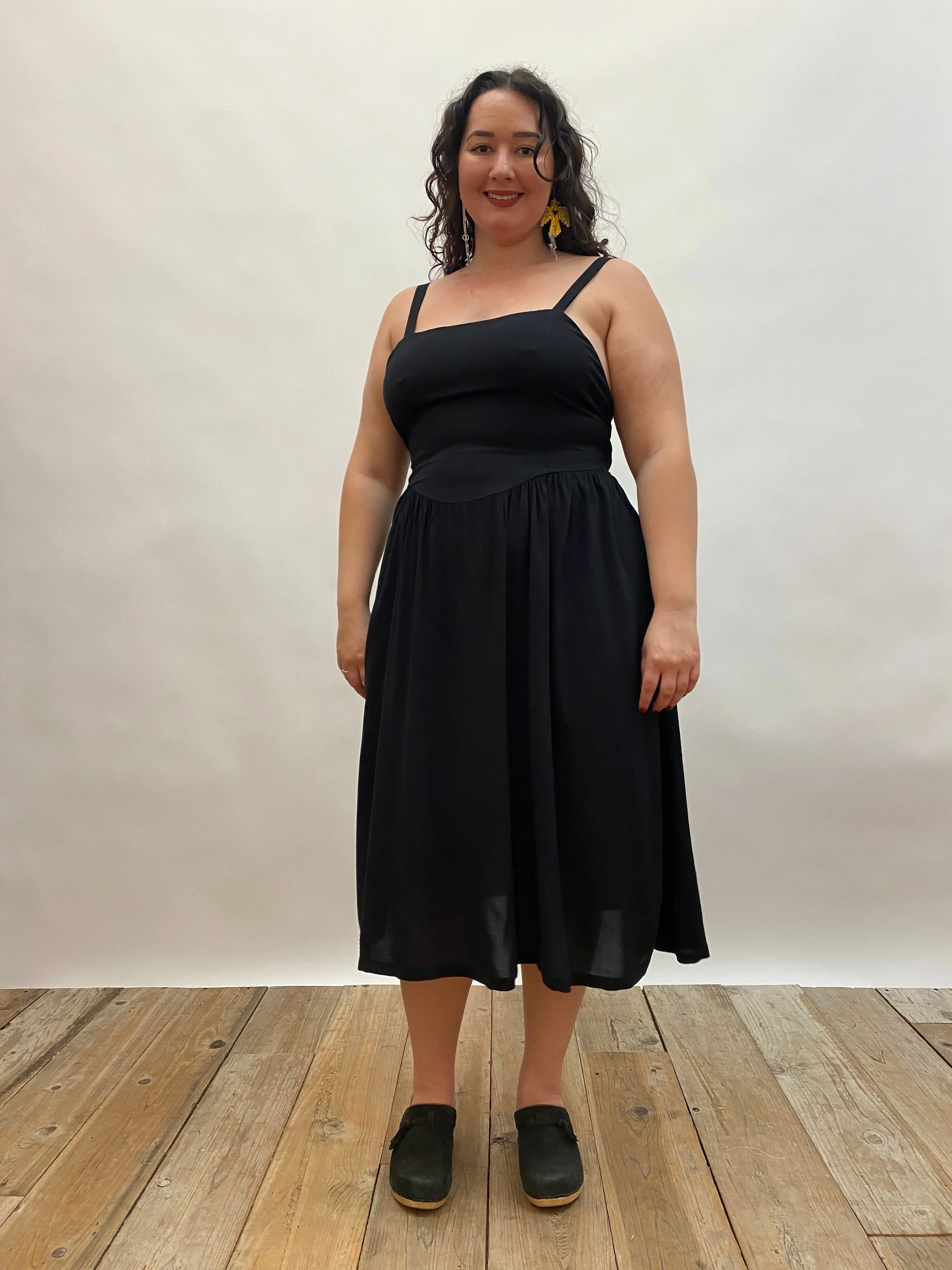 Myrah Dress in Black Challis sold by Altar PDX product image thumbnail 3