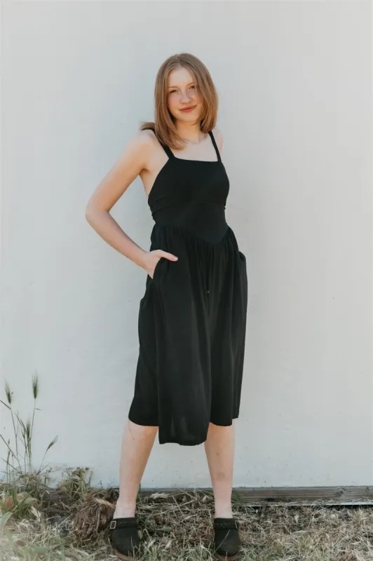 Myrah Dress in Black Challis sold by Altar PDX