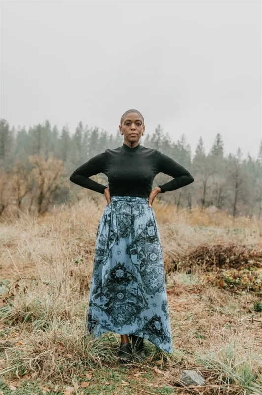 Maxi Wrap Skirt in Earth Worship sold by Altar PDX
