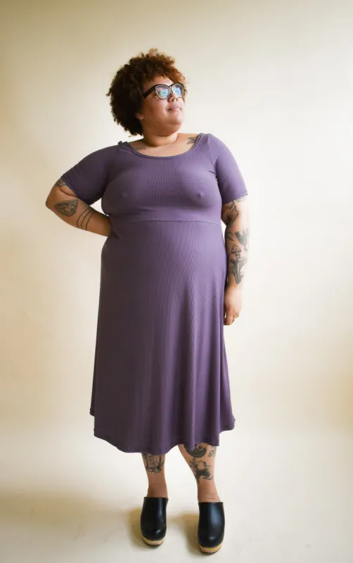 Megumi Dress in Earl Grey Ribknit sold by Altar PDX