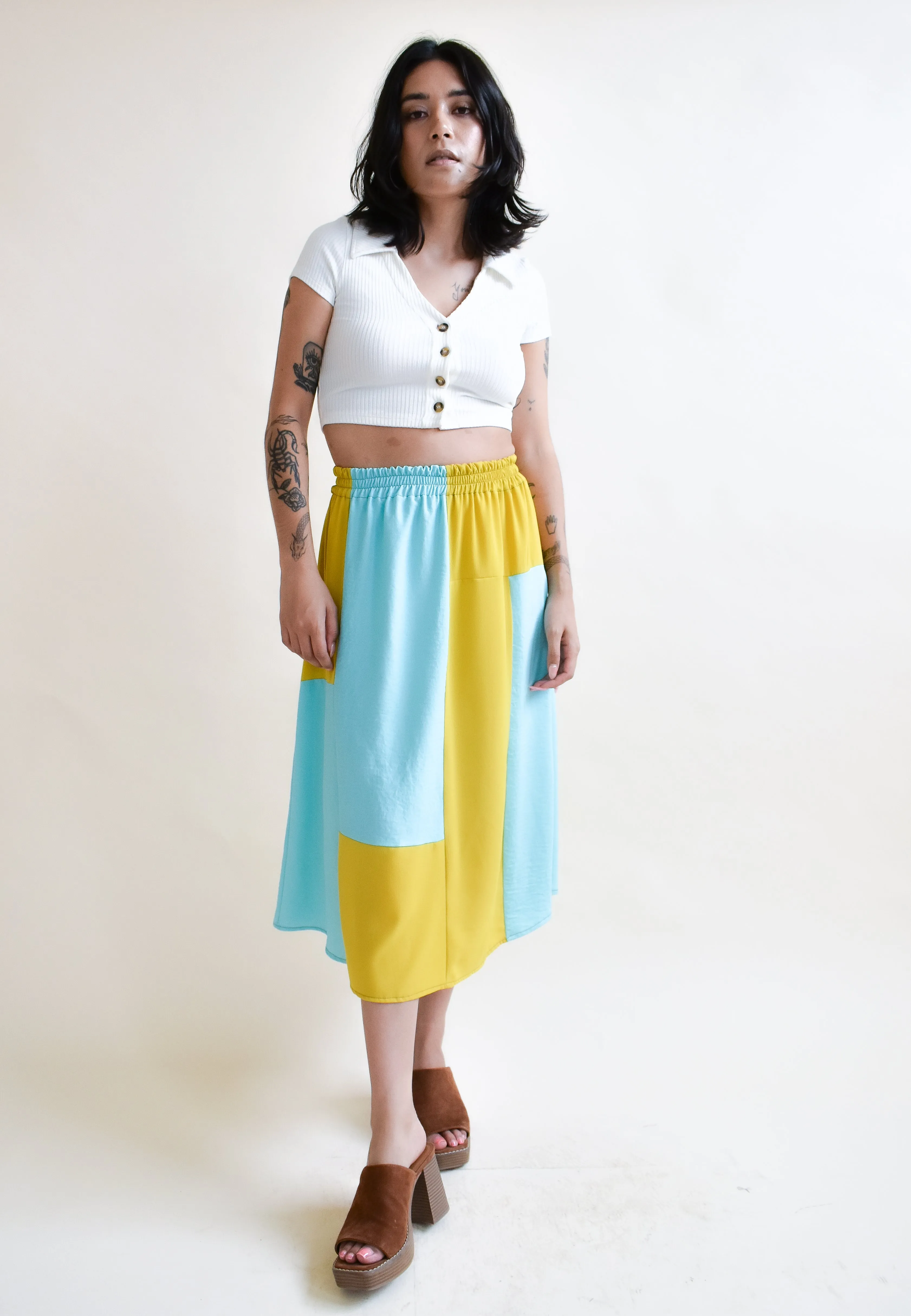 Eva Midi Skirt in Macaw Patchwork sold by Altar PDX product image thumbnail 5