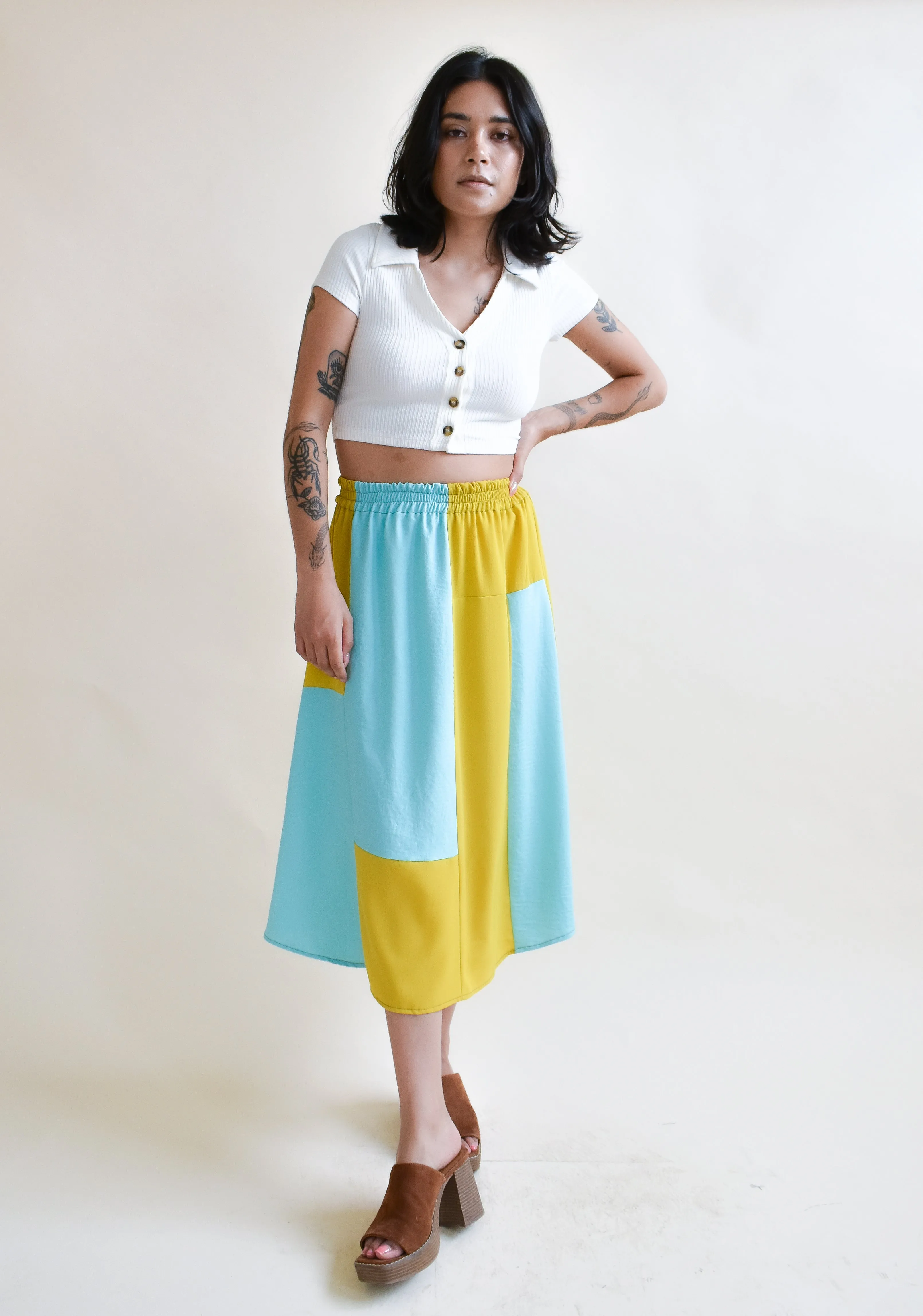 Eva Midi Skirt in Macaw Patchwork sold by Altar PDX product image thumbnail 3