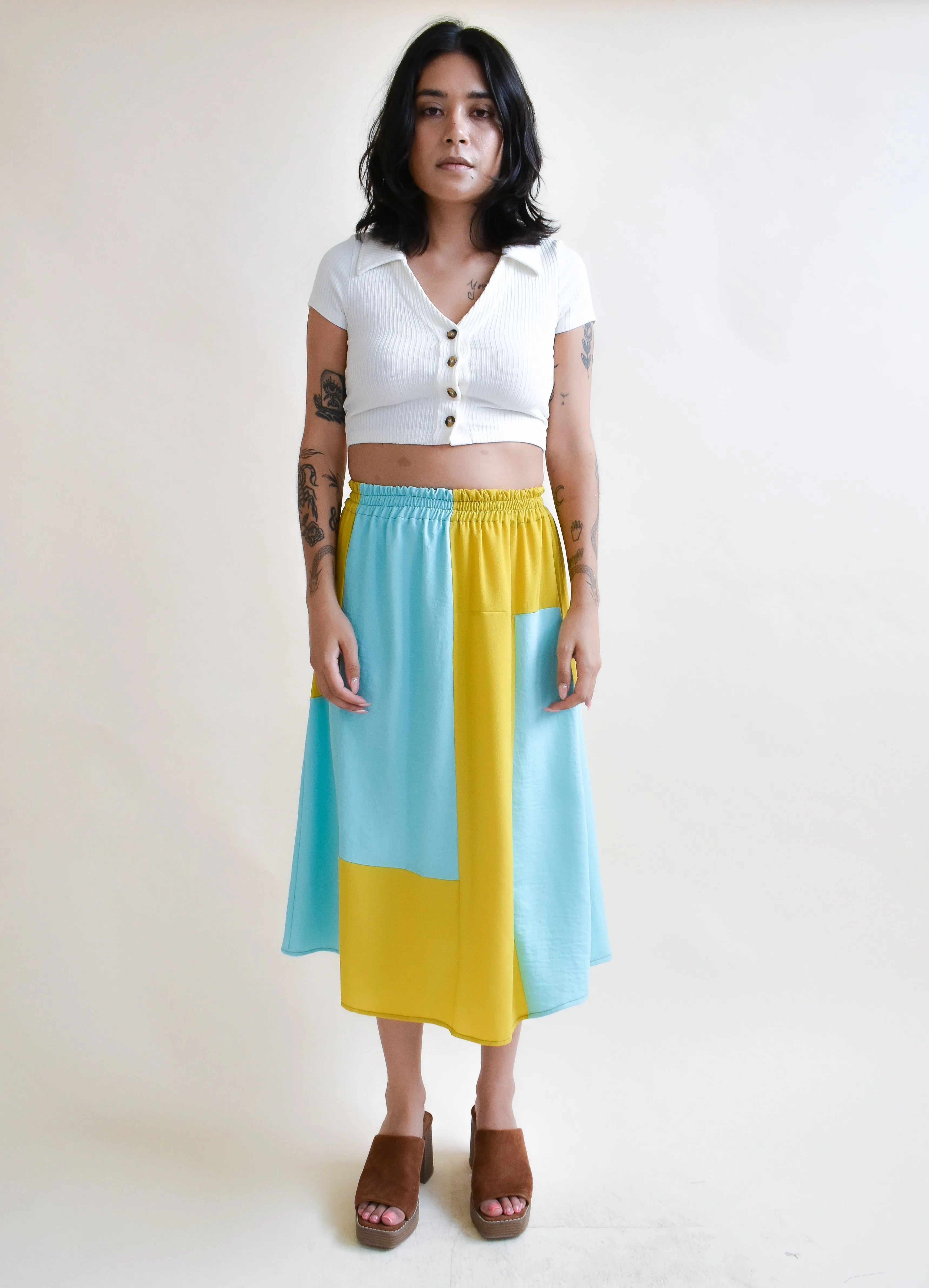 Eva Midi Skirt in Macaw Patchwork sold by Altar PDX product image thumbnail 4