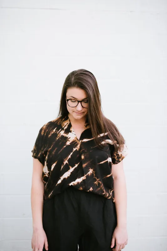 Market Shirt, Reverse dye made by Altar PDX