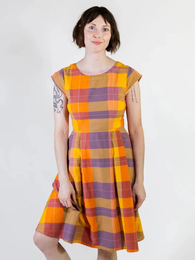 Devonshire Dress Sunset Plaid sold by Altar PDX