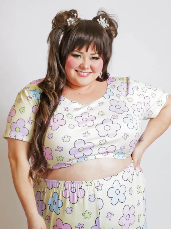 [MADE TO ORDER] Bubble Flower Crop Top sold by Softcore