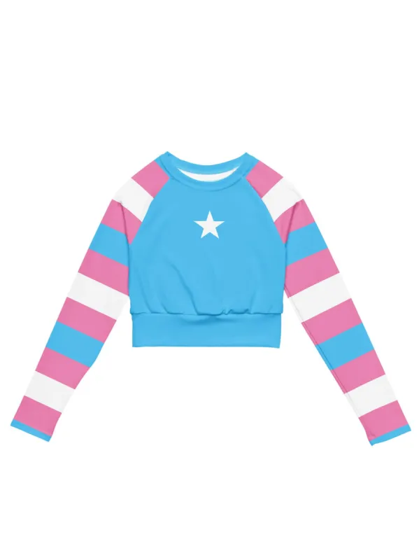 Trans Pride Long Sleeve Crop Top sold by Softcore