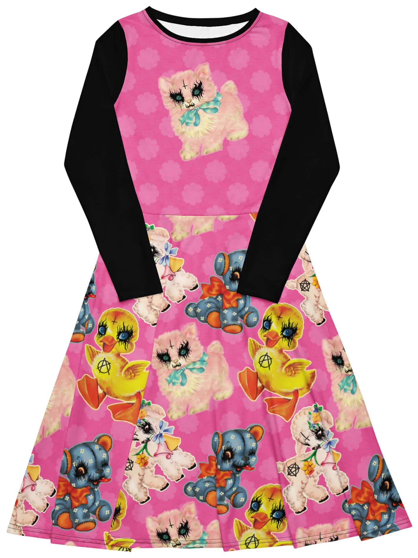 Anarchy Friends Long Sleeve Midi Dress sold by Softcore product image thumbnail 4