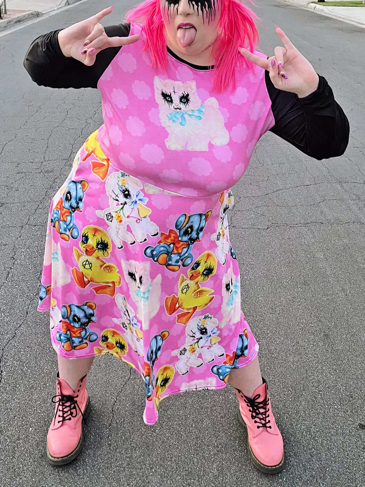 Anarchy Friends Long Sleeve Midi Dress sold by Softcore