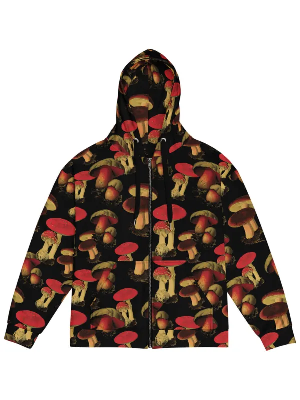 Fanciful Fungi Zip Up Hoodie sold by Softcore